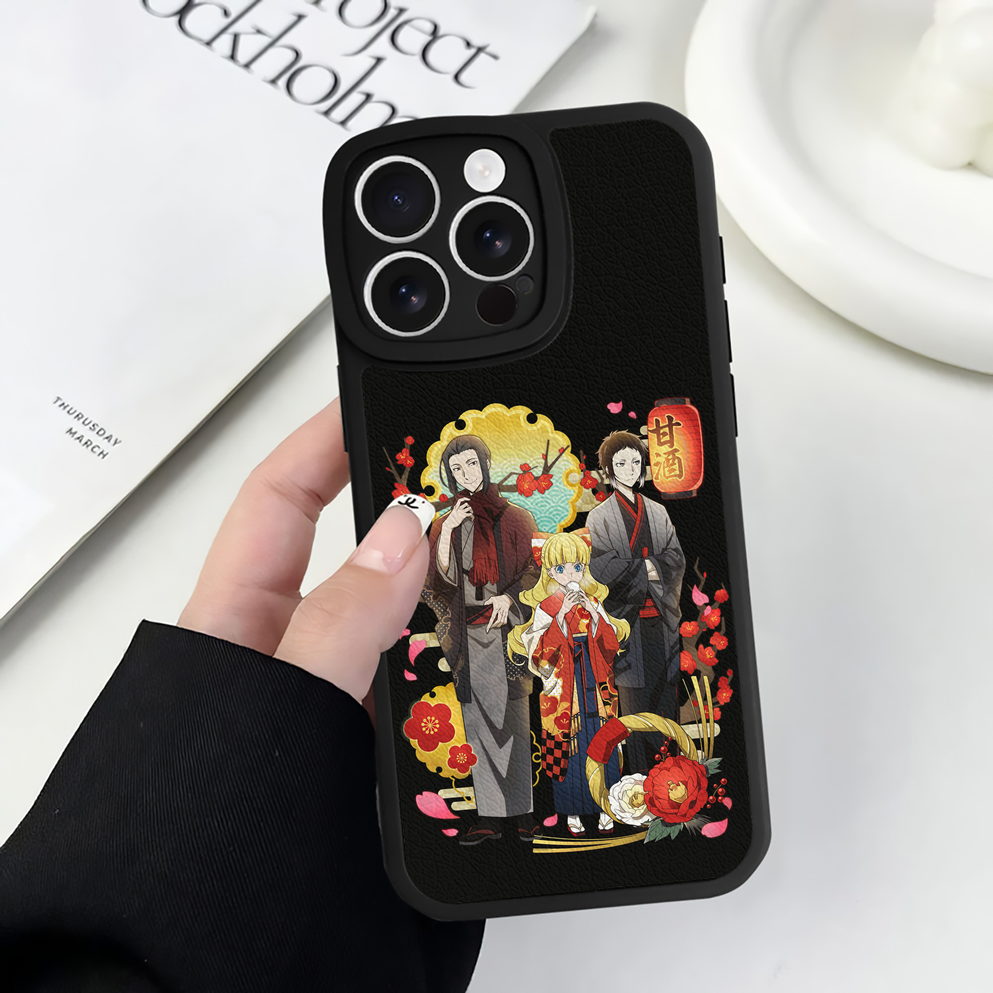（画像用） 文豪ストレイドッグス Bungo Stray Dogs 【iPhone 16シリーズ対応】シリコンスマホケース（レザー調） 材質：シリコン